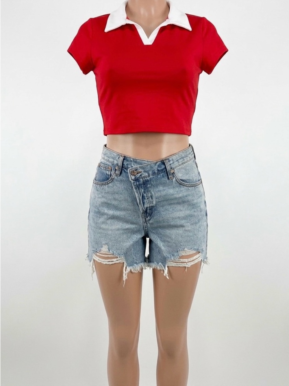 NWT 2pc Summer Outfit Lot Fashion Nova Crossover Shorts 9 Xersion Crop Polo L